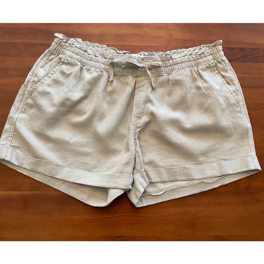 Old Navy Khaki Linen Drawstring Short